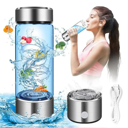 Hydrogen Water BottleHydrogen Water Bottle Generator with SPE PEM Technology Water Ionizer Hydrogen Water Machine Improve Water in 3 Minutes for Home Office Travel Daily Drinking (Sliver-1200Pbb)